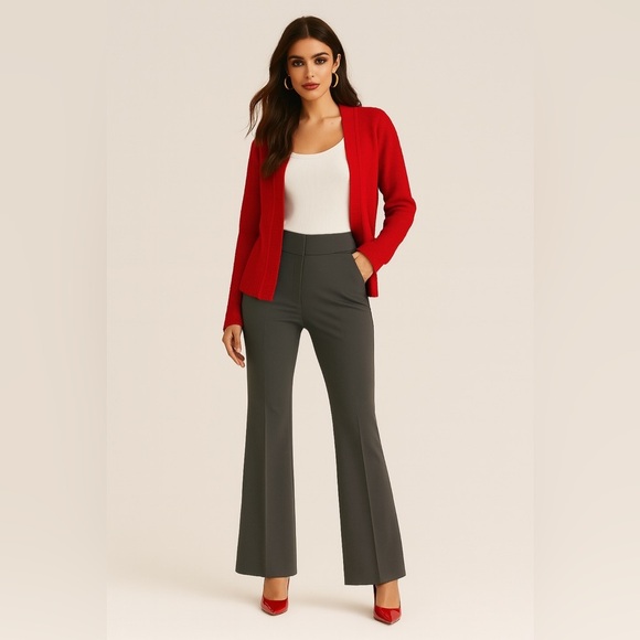 Express Gray Flare Dress Pants | 00R Wide Waistband Low Rise | NWT - Picture 3 of 4